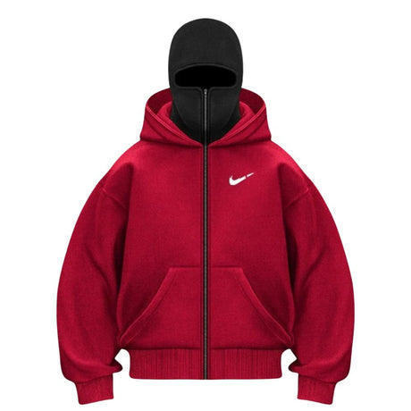 Unique Double-Hood Zipper Hoodie