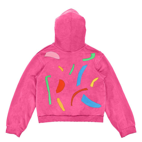 Unisex Cartoon Print Fleece Hoodie