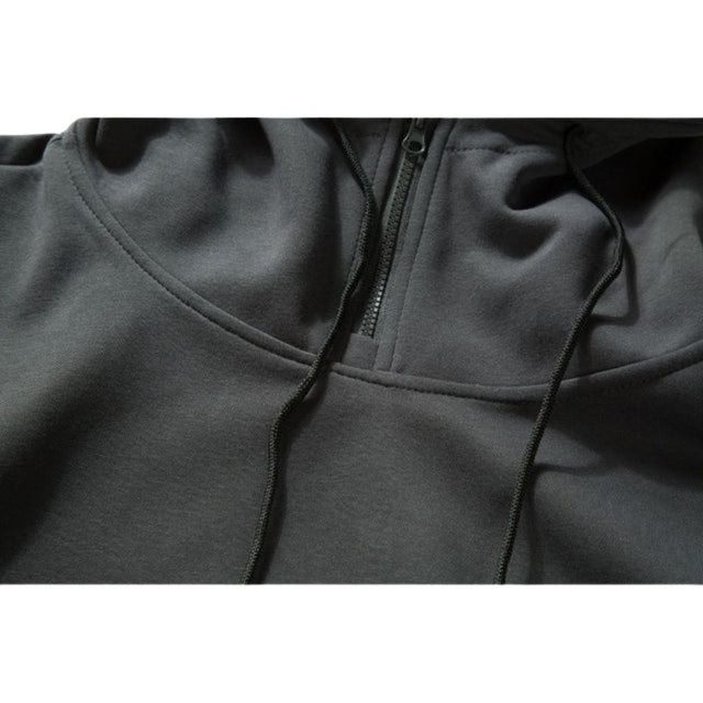 Solid Half-Zip Hoodie