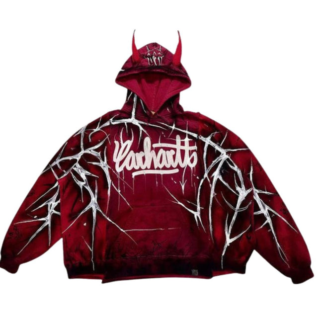 Y2K Gothic Devil Horn Hoodie