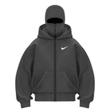Unique Double-Hood Zipper Hoodie