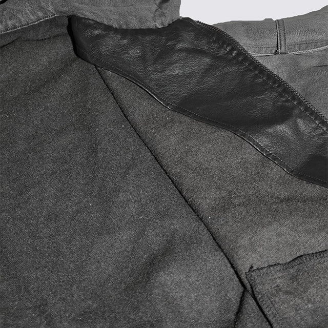 Deconstructed Layered Distressed Leather Jacket