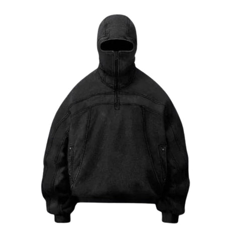 Y2K Kapuzenpullover mit Maske und Reißverschluss