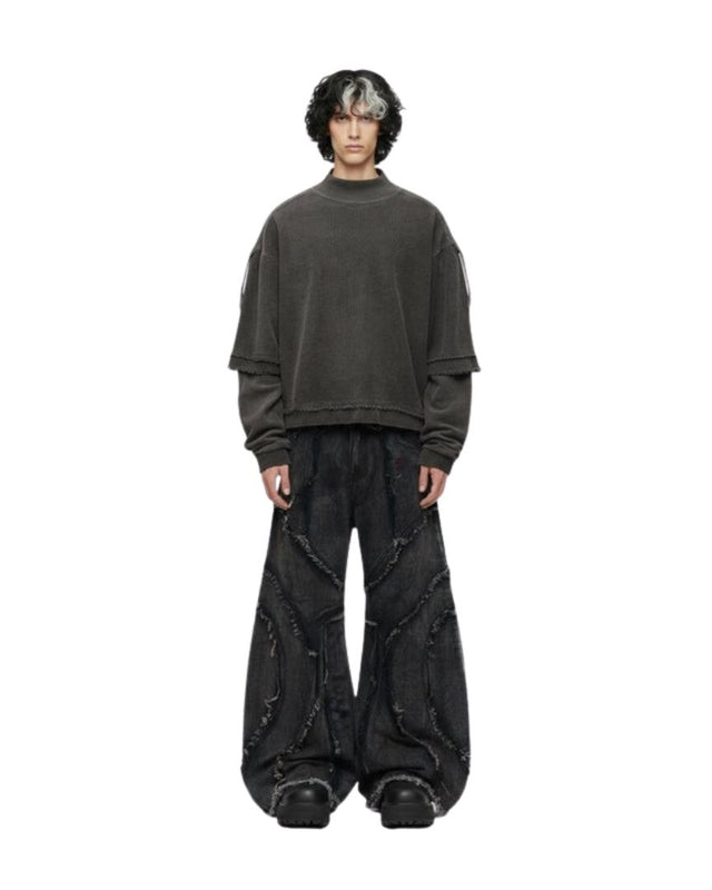 Patchwork Distressed Sweatshirt