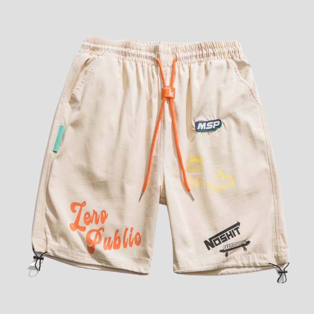 Pantalones cortos gráficos de verano en beige