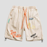 Grafische beige Sommershorts