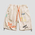 Grafische beige Sommershorts