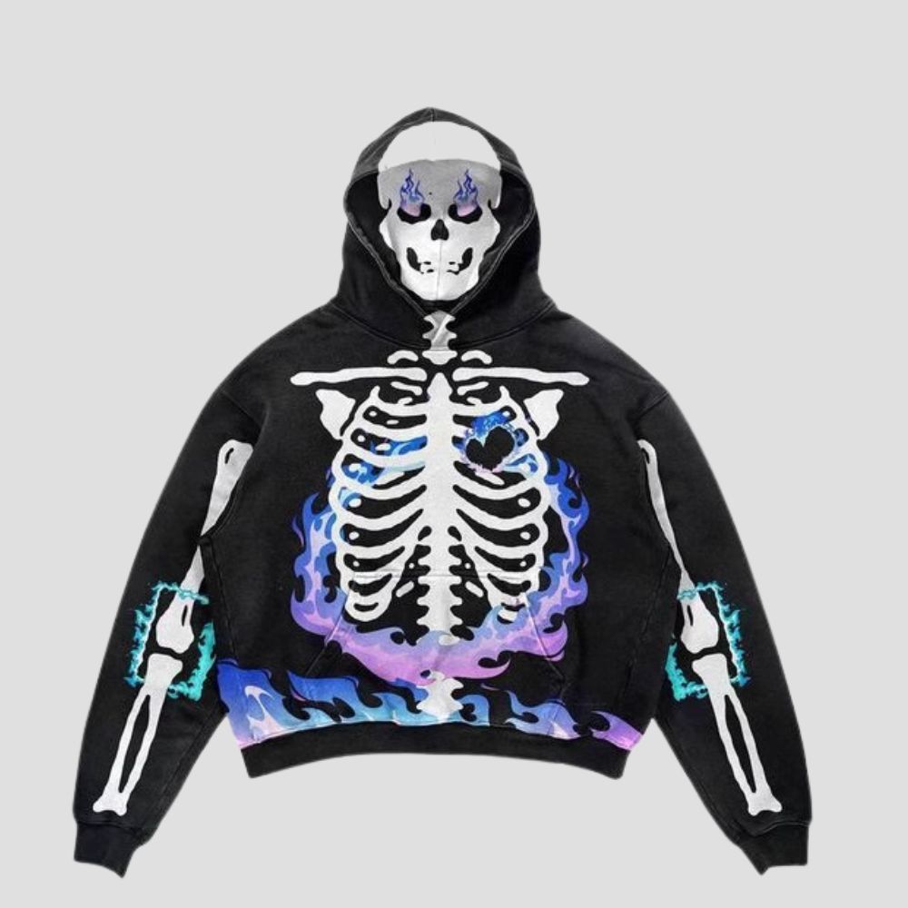 Smoking Skull Graphic Hoodie