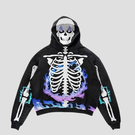 Smoking Skull Graphic Hoodie