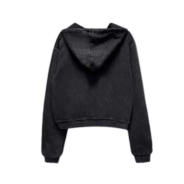 Vintage Hand-Painted Cross Zip-Up Jacket