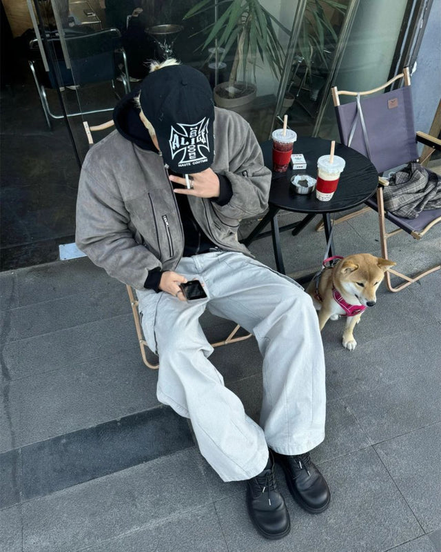 Embroidered Cross Logo Distressed Baseball Cap