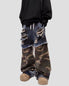 Denim Camouflage Wide-Leg Pants