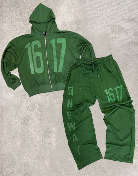 Numeric Print Streetwear Hoodie Set