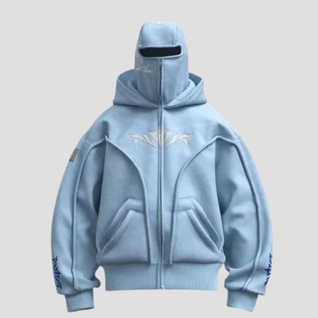 Y2K High Street Loose-Fit Vintage Double-Hood Hoodie