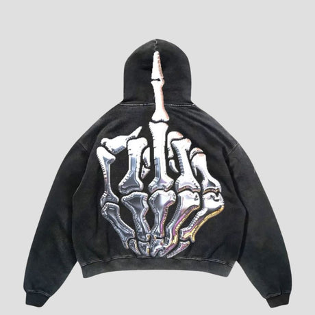 Smoking Skull Graphic Hoodie