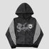 Vintage Design Three-Stripe Print Hoodie Set