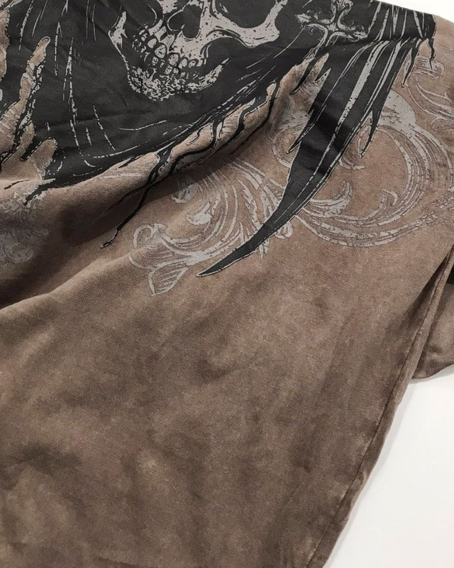 Washed Two-Layer Patchwork Sweatshirt