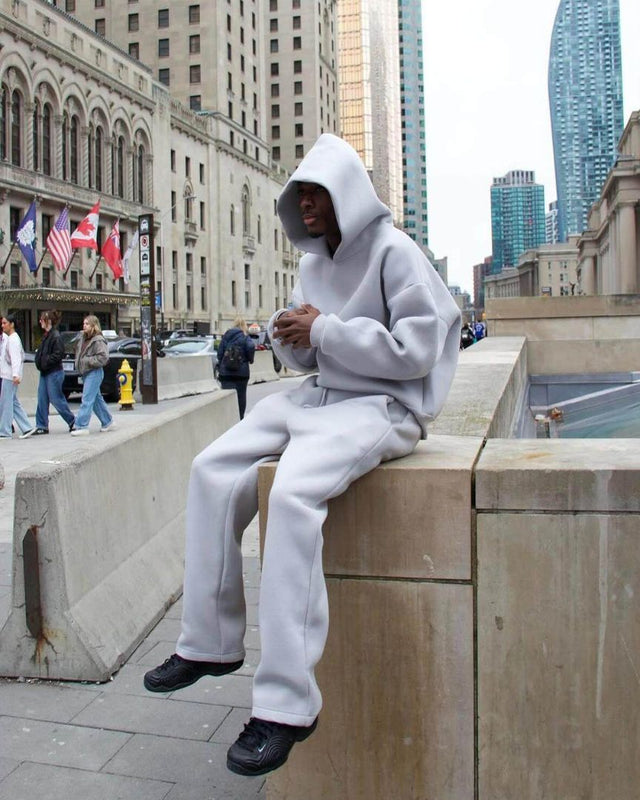 Solid Color Hooded Tracksuit