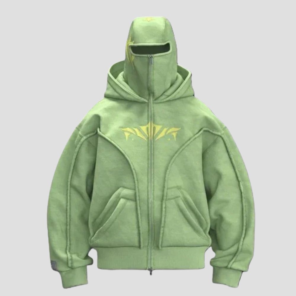 Y2K High Street Loose-Fit Vintage Double-Hood Hoodie