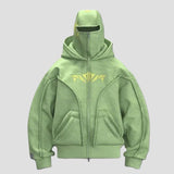 Y2K High Street Loose-Fit Vintage Double-Hood Hoodie