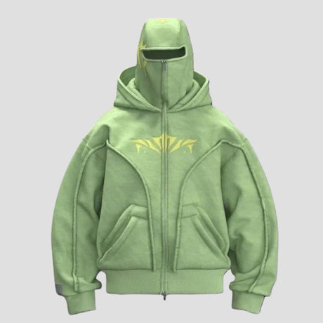 Y2K High Street Loose-Fit Vintage Double-Hood Hoodie