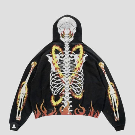 Smoking Skull Graphic Hoodie