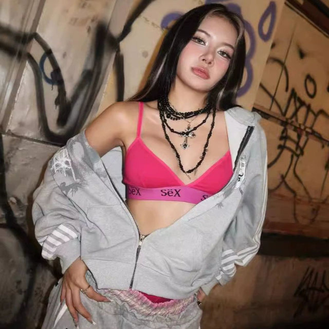 Vintage Design Three-Stripe Print Hoodie Set