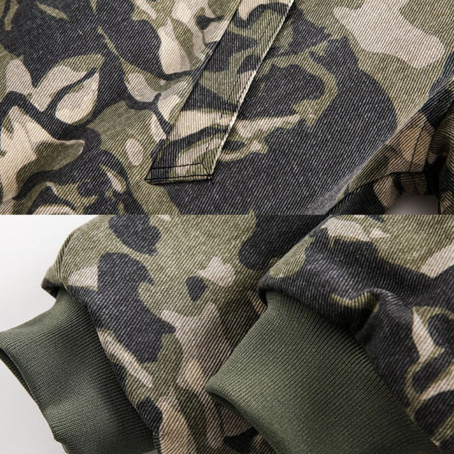 Camouflage Fur Collar Padded Jacket