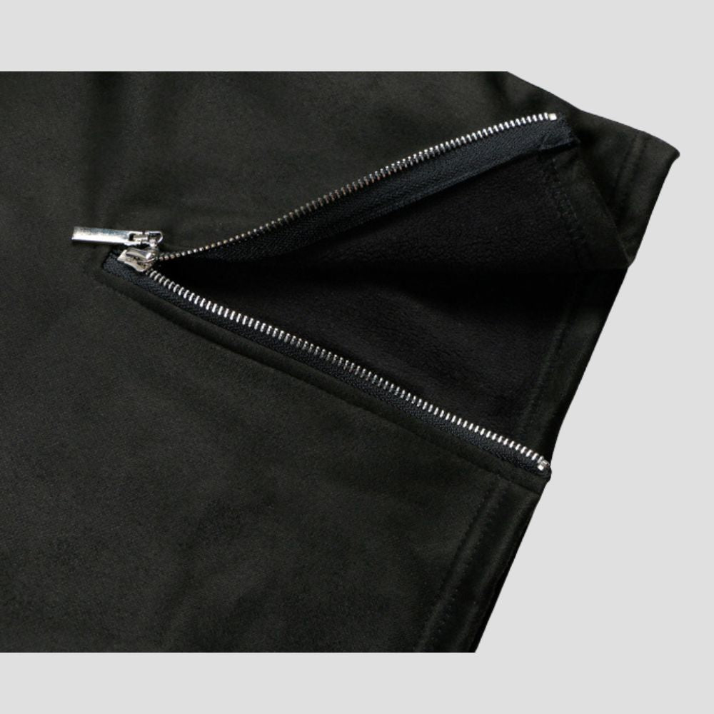 Zip-Decorated High Neck Sweatshirt