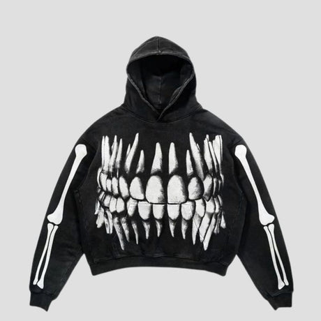 Smoking Skull Graphic Hoodie
