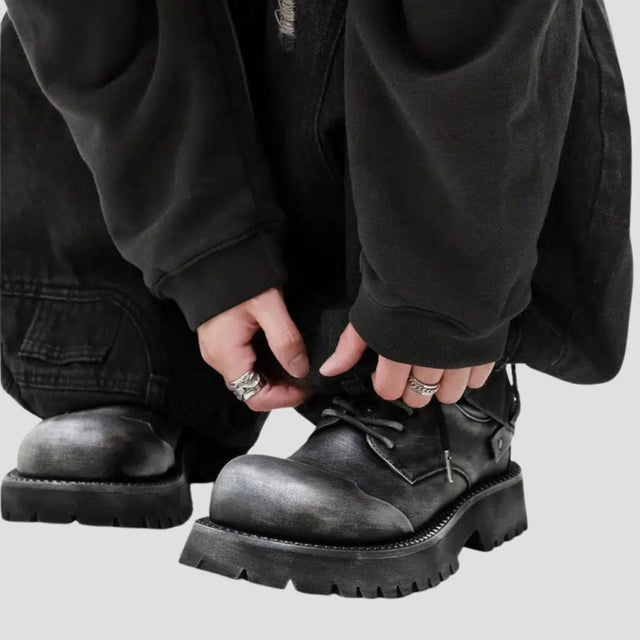 Rugged Lace-Up Casual Shoes