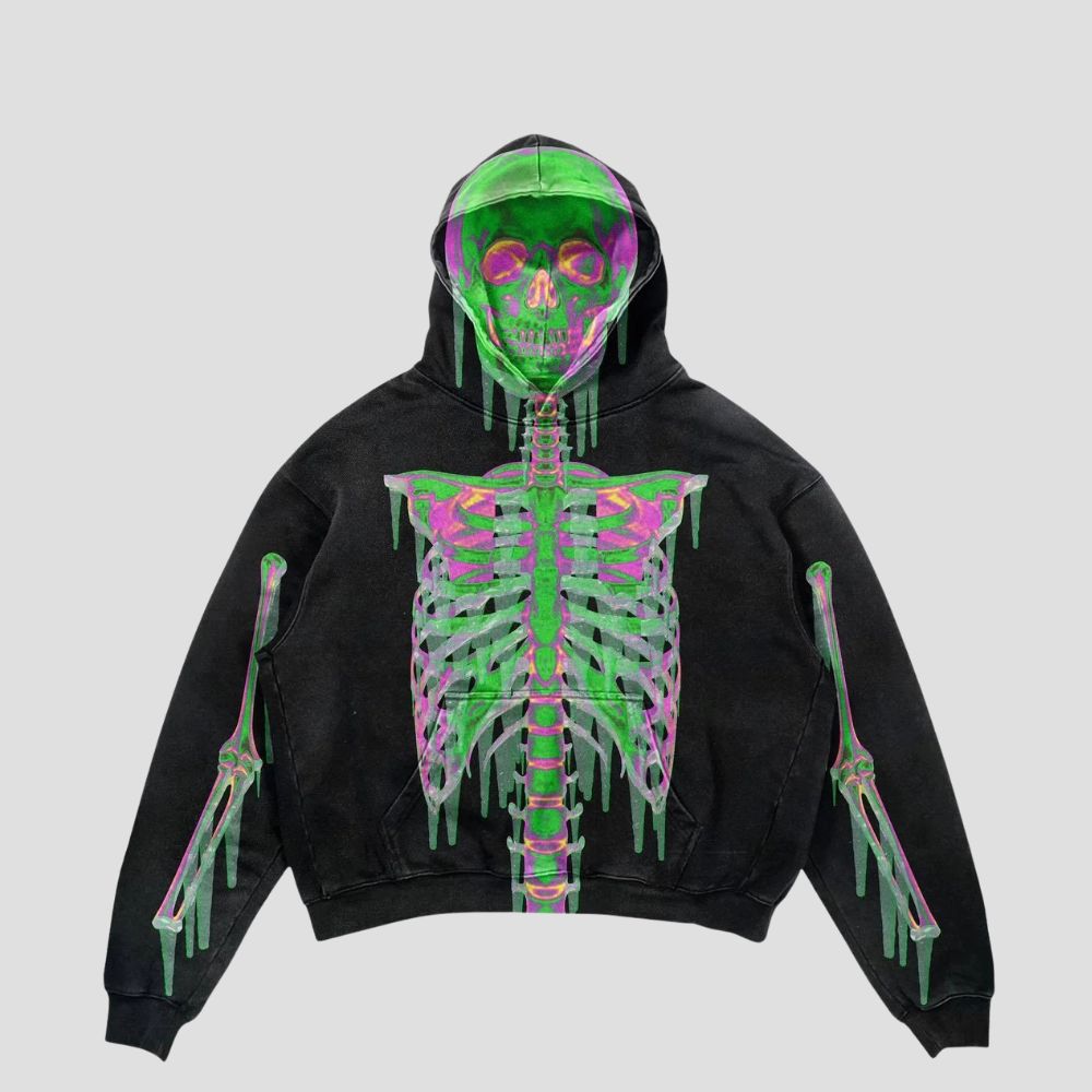 Smoking Skull Graphic Hoodie