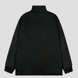 Zip-Decorated High Neck Sweatshirt