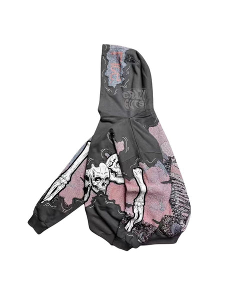 Skull Graphic Split Hoodie