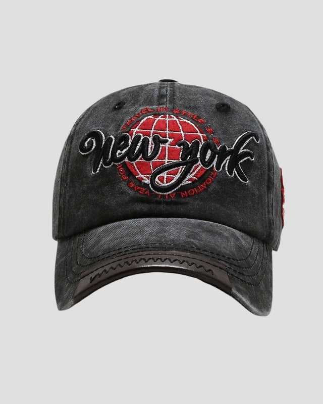 Embroidered Denim Baseball Cap