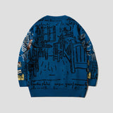 Back view of All-over Graffiti Loose Sweater