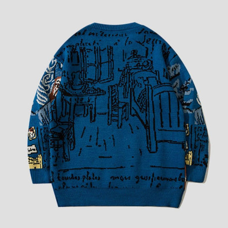 All-over Graffiti Loose Sweater