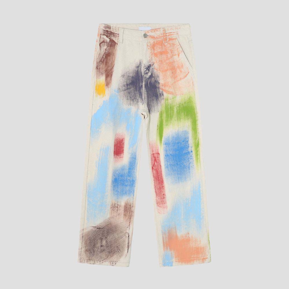 Unisex hip-hop style artist graffiti jeans