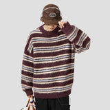 Vintage-inspired striped sweater, unisex and suitable for layering
