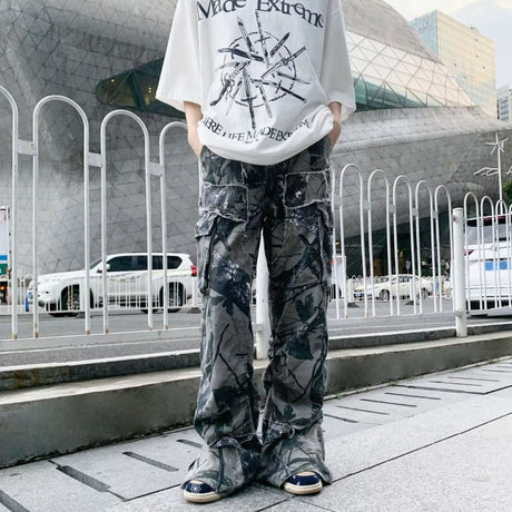 Utility - style pants with multi - pocket design
