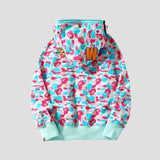 100% cotton street fashion hoodie with shark motif.