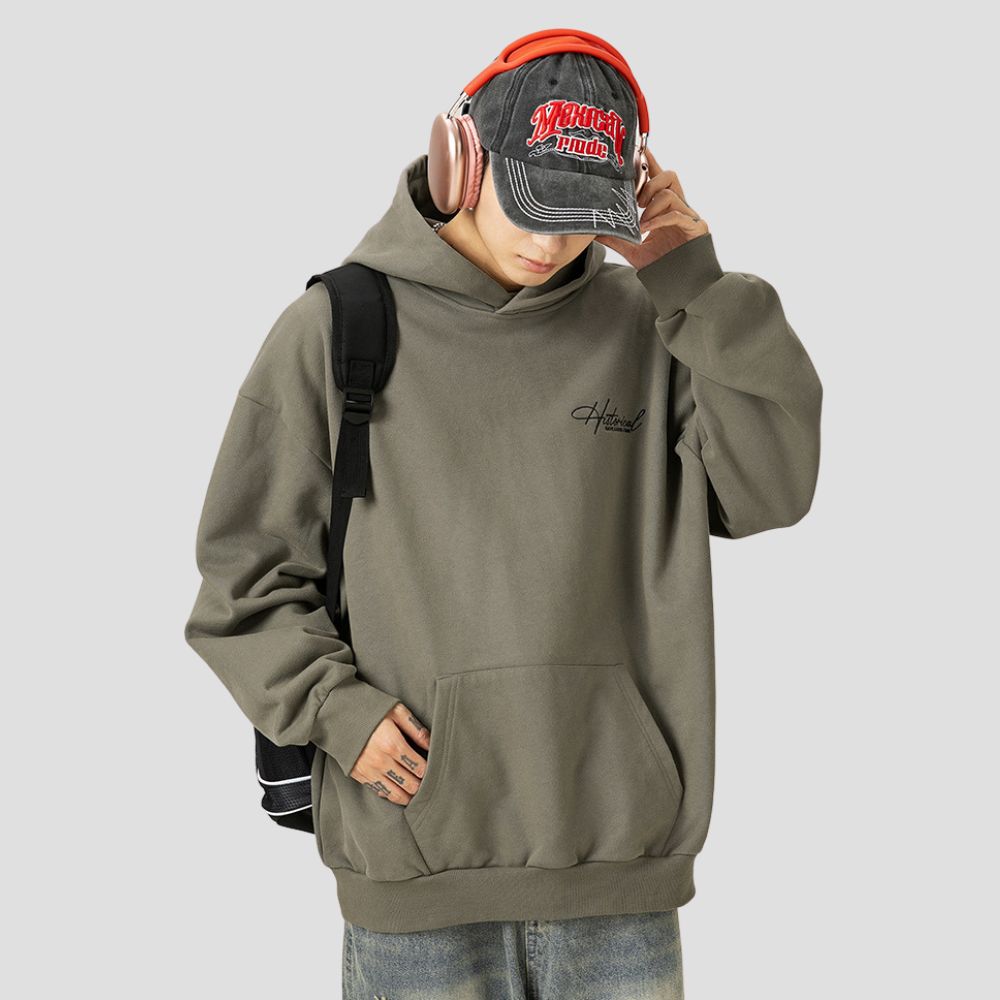 Casual Hooded Sweatshirt in gray, showcasing its versatile color option