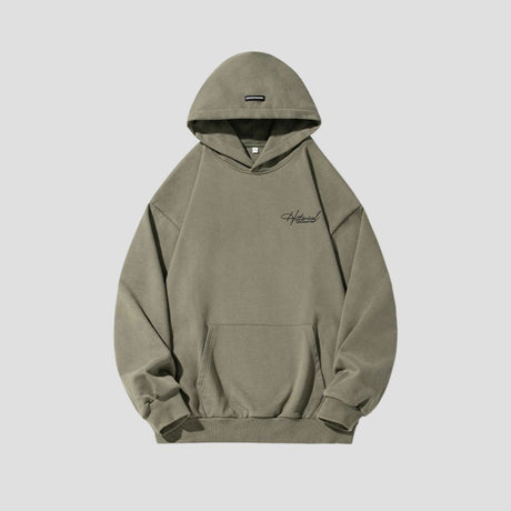 Front view of the Casual Hooded Sweatshirt with adjustable drawstrings and front pocket