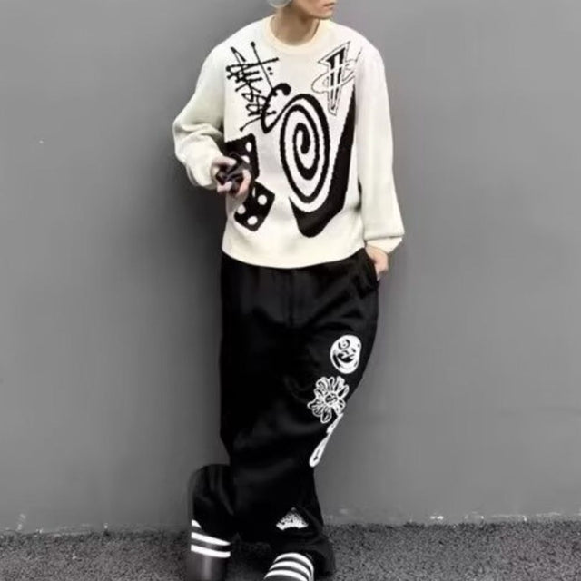 Casual Color-Block Loose Knit Sweater