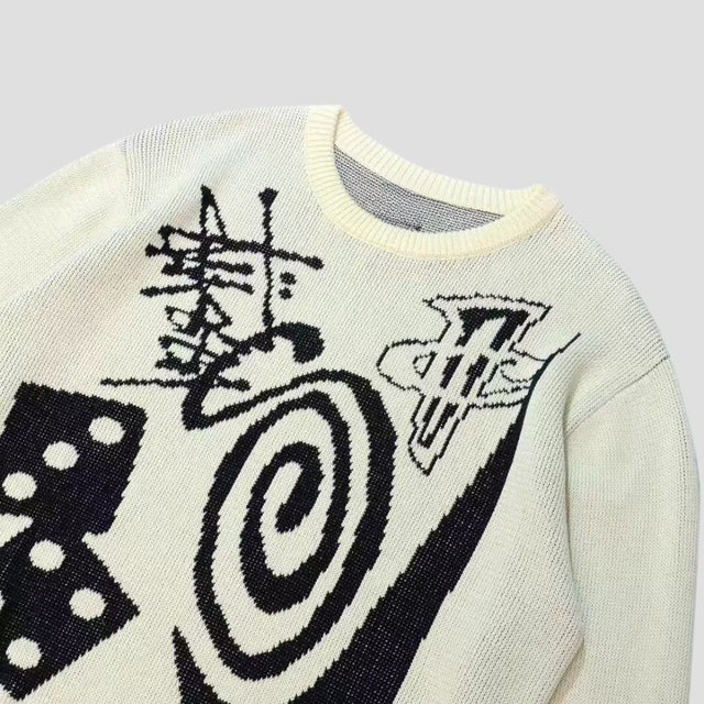 Casual Color-Block Loose Knit Sweater