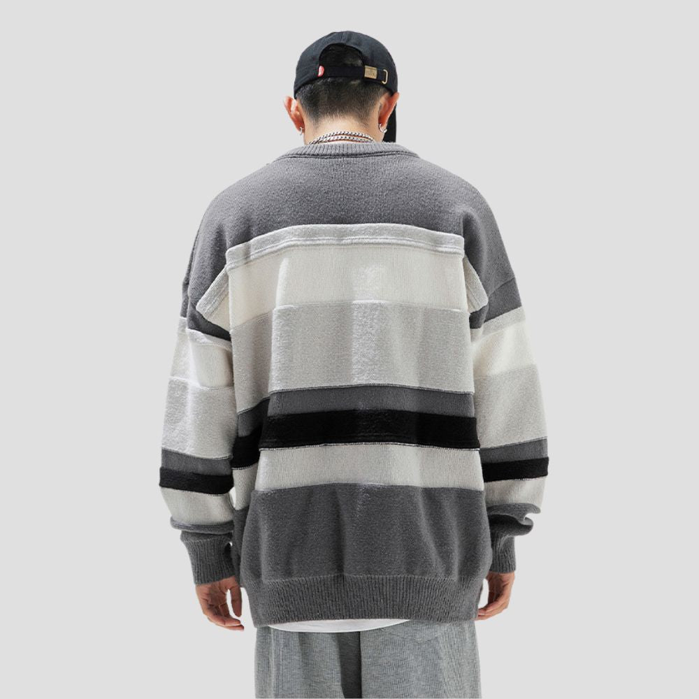 Loose fit Sweater with stylish stripe design for streetwear