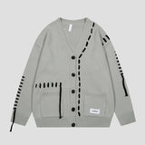 High-quality eco-friendly sweater with stitching cardigan design and color block style
