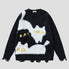 Soft touch cat design sweater for unisex street style.
