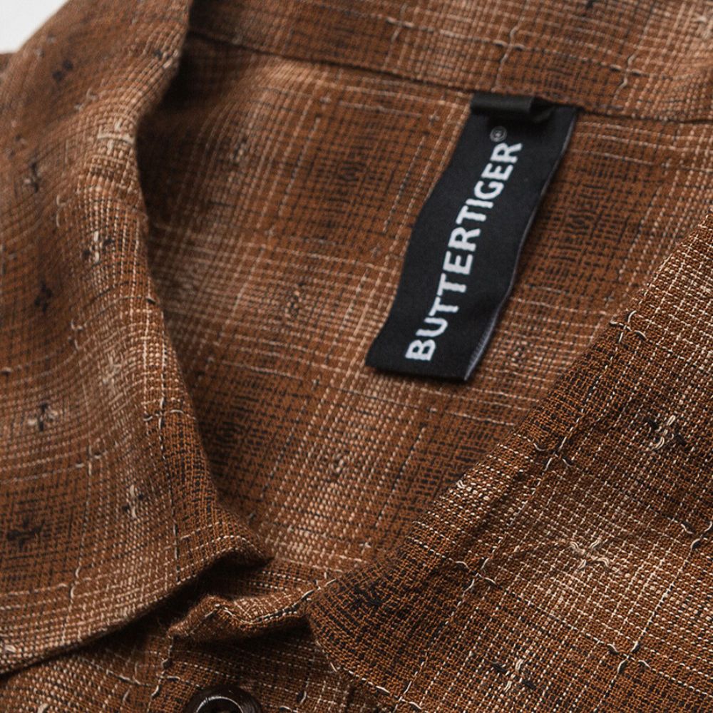 Checked Turn-down Collar Shirt