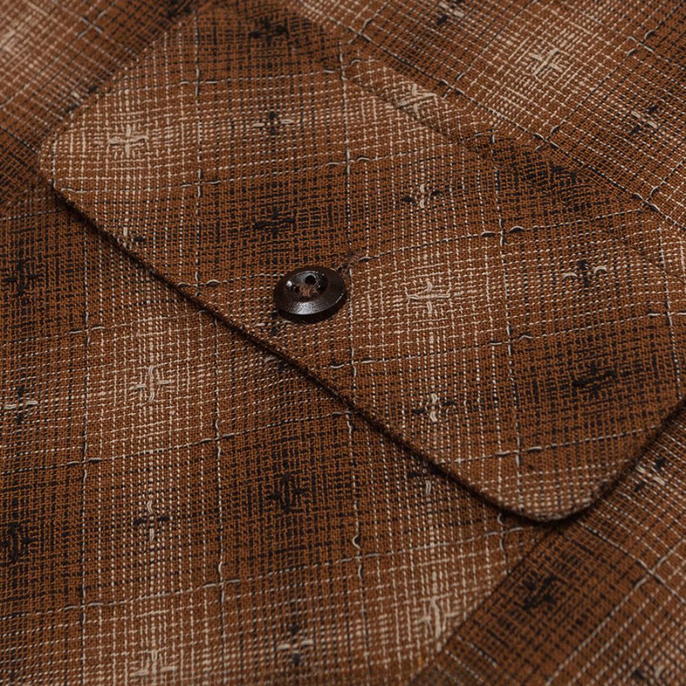 Checked Turn-down Collar Shirt